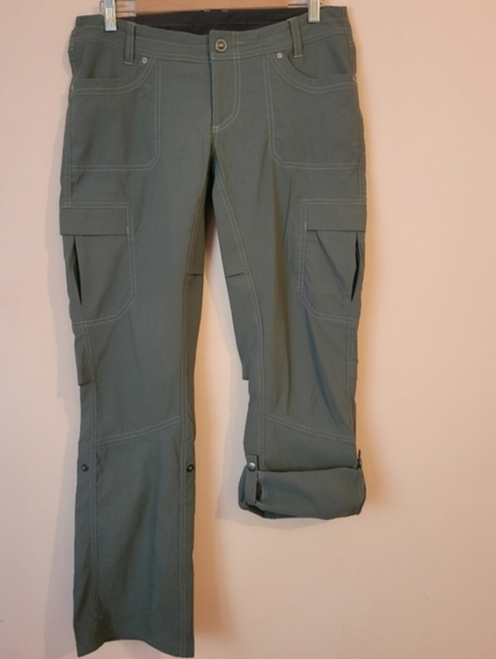 Kuhl Splash Roll-Up Cargo Pants, Olive Green, 32 Waist, Size 12, EUC - Picture 6 of 10